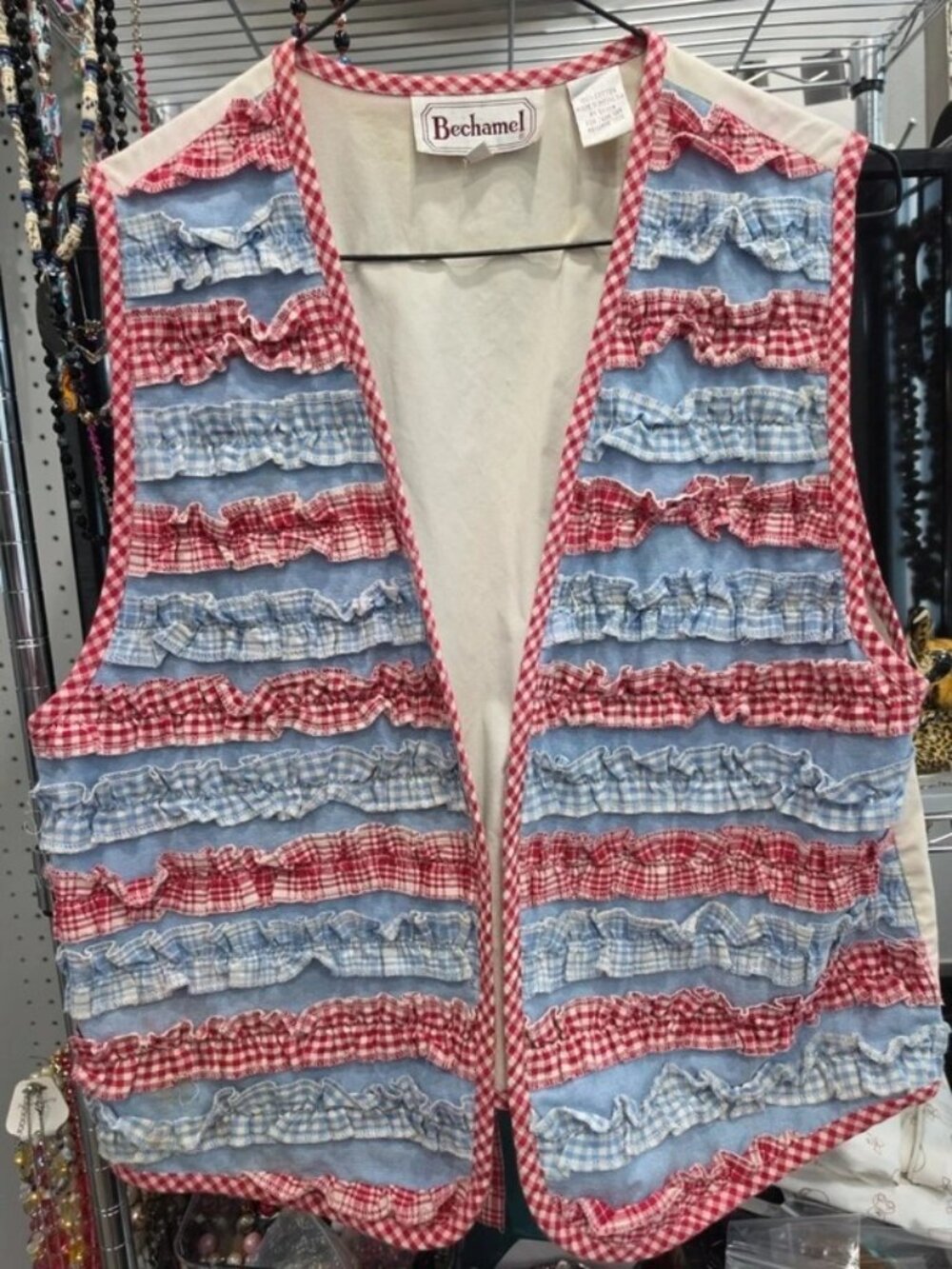 Vintage Ruffled Bechamel M Vest READ! CottageCore Teacher Vibes Y2K
